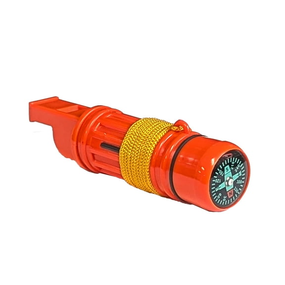 Sirius Survival 5-in-1 Emergency Survival Whistle – Compass, Signal Mirror, Fire Starter Striker, Waterproof Storage, Lanyard – Essential for Camping, Hiking, Prepping & Disaster Preparedness