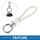 thumbnail image 2 of Llavero de Coche Único Bargains Llavero Universal con Anillo para Llaves de Fob Cuero Sintético Aleación de Zinc Tono Plateado Blanco 1 Pcs, 2 of 6