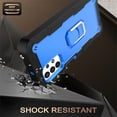 thumbnail image 6 of SaniMore for Samsung Galaxy A32 5G 6.5" 2021 Case with Hidden Bracket Rugged Heavy Duty Protective [Hard PC Back + Silicone Bumper] Shokcproof Anti-drop Tri-layer Htbird Shell, Black/Blue, 6 of 7