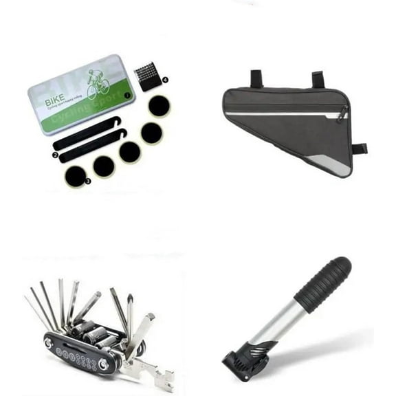 Gamvdout Bike Repair Kit Bicycle Repair Tools With Triangle Bag 16 In 1 Bike Maintenance Emergency Repair Tool Kit Screwdriver Tire Pump Bike Tool Kit