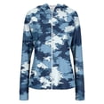 thumbnail image 6 of Camouflage Sun Protection Hoodie for Women UPF 50+ - Active Outdoor Long Sleeve Zip Up Jacket with Thumbholes & Pockets, Lightweight Athletic Rash Guard Royal Blue S, 6 of 6