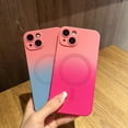 thumbnail image 5 of Magnetic iPhone 13 Case [Compatible with MagSafe], Cute Gradient Color Case for Women & Men, Soft TPU Shockproof with Camera Lens Protector Case for iPhone 13-Pink Blue, 5 of 17