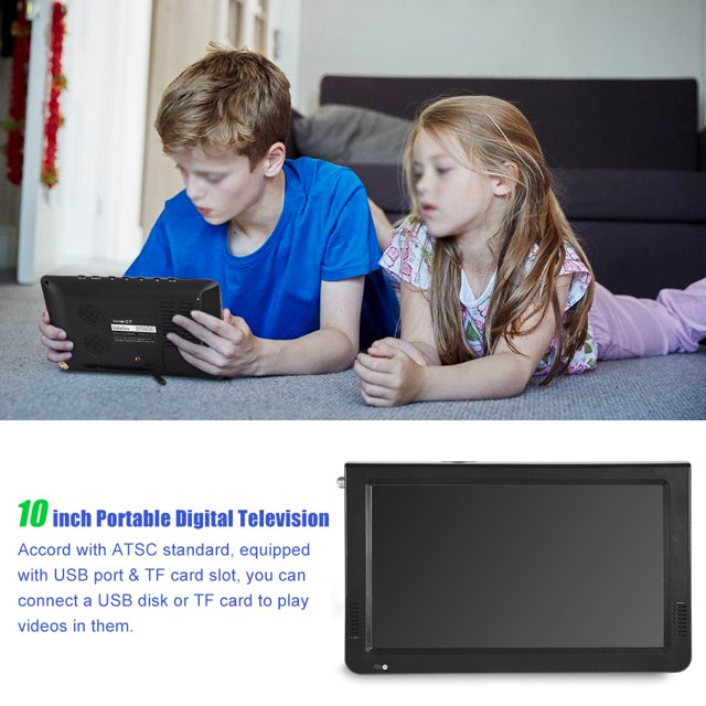Portable Hd Television 10'' Digital Television ATSC Portable TV 1080P HD Video Player For Home Car US Plug 110220V