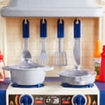 thumbnail image 4 of Kids Kitchen Playset, 3-in-1 Toddler Kitchen with Simulated Spray, Sounds and Lights, Play Kitchen Set with 74 PCS Cooking Accessory Set for Toddlers, Preschoolers, Children Ages 3-8, Blue, 4 of 8