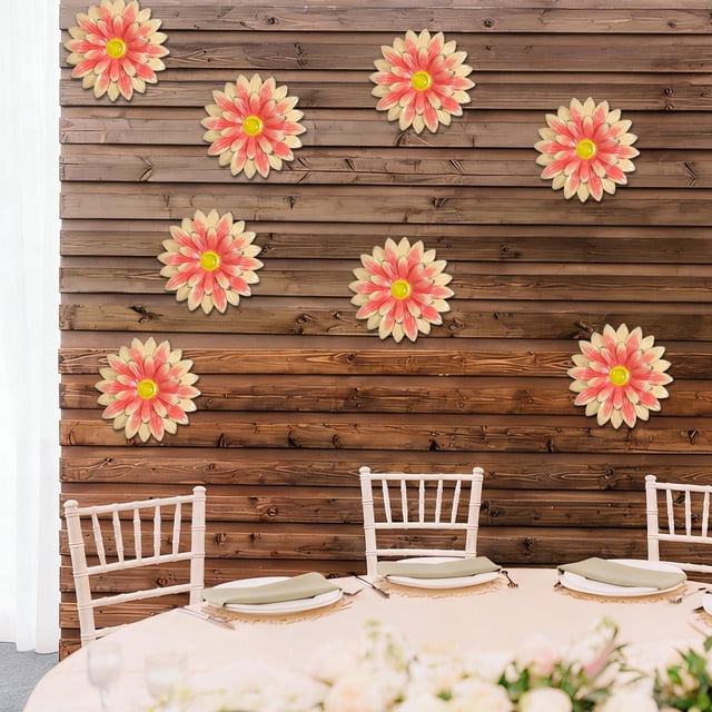 JZCHUNTOY Iron Flower Wall Hanging, Weather Resistant Metal Material, Vintage Exquisite Pattern Design, Outdoor Decorative Ornament, Suitable for Garden, Yard, Fence and Wall Decoration