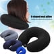 thumbnail image 2 of Almohada de viaje elástica suave en forma de U, soporte para el cuello, cojín de descanso para oficina con hebilla (negro), 2 of 8