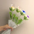 thumbnail image 5 of Handmade Crochet Flower Bouquet - Realistic Knitted Roses Gift for Mother's Day Valentine's Birthday Home Decor - Red DIY Yarn Floral Arrangement Women's Day Present for Mom Wife Girlfriend - 1Pc, 5 of 7