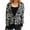 #H-Black, variant on ZHYou Women's Round Neck Long Sleeve Printed Sweater Zipper Cardigan Jacket