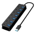 thumbnail image 2 of Byikun 7-Port USB Hub Expander - High-Speed Transmission & Individual Control Ports for Efficient Device Management, Compact for Travel, Ideal for Laptops & Desktops, Includes Charging Port, 2 of 9