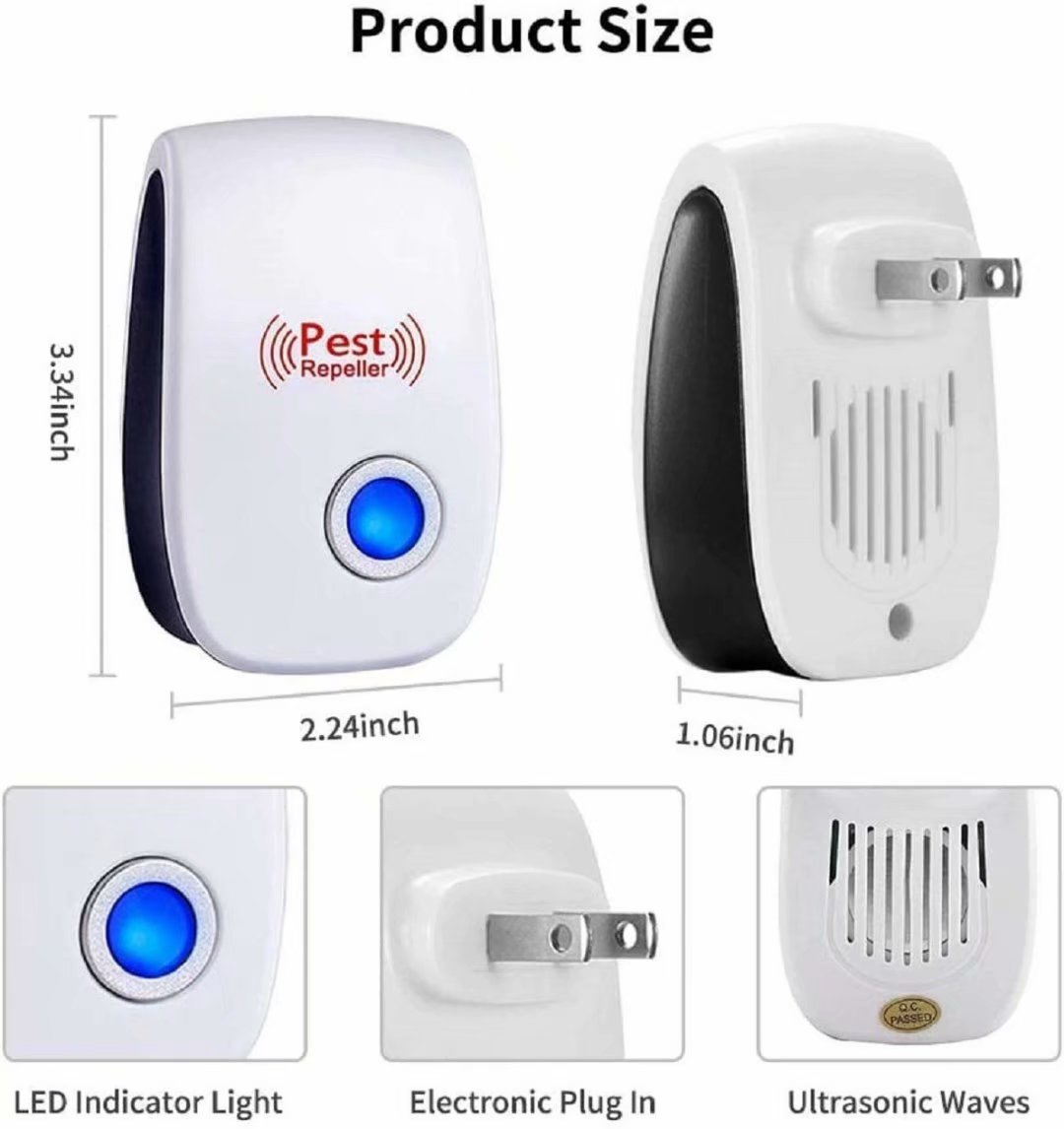 Ultrasonic Pest Repeller 6 Pack, 2021 Newest Upgraded Ultrasonic Pest Repellent Indoor Pest Control Electronic Plug in Insect Repellent for Home, Office, Kitchen, Warehouse, Hotel