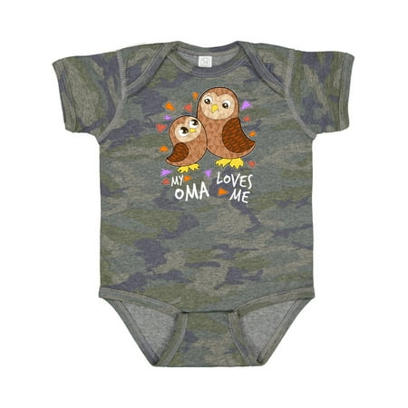 

Inktastic My Oma Loves Me- Cute Owl Family Boys or Girls Baby Bodysuit