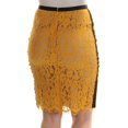 thumbnail image 4 of FAIRCHILD $99 Womens New 1673 Yellow Lace Above The Knee Pencil Skirt S B+B, 4 of 4