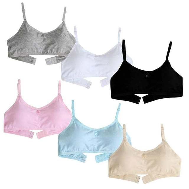 Girl Bra Training Bra 12-16 Teen Student for Teens & Big Girls Cotton Breathable Bra Elastic Shoulder Straps with Adjustable Straps