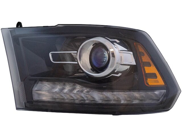 Nilight Headlight Assembly 2009 2010 2011 2012 2013 2014 2015 2016 2017 2018 Ram 1500 2500 3500 Pickup Quad Headlamp Assembly Replacement Black Housing Amber Corner Clear Lens, Only for Quad Models 