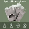 thumbnail image 2 of CSChome Gants de Sport en Tissu Extensible Demi-Doigt Attache Douce Haute Élasticité Absorbant les Chocs Respirant Cyclisme, 2 of 7