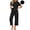 F-Black, variant on UVN Pajamas for Women Short Sleeve Tops and Capri Pants Casual Womens Pajamas Sets with Pocket