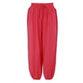 thumbnail image 5 of Lroveb Palazzo Pants for Women,High Waisted Baggy Hippie Gypsy Boho Pants, Plus Size Solid Color Casual Loose Pants Yoga Trousers Red, 5 of 6