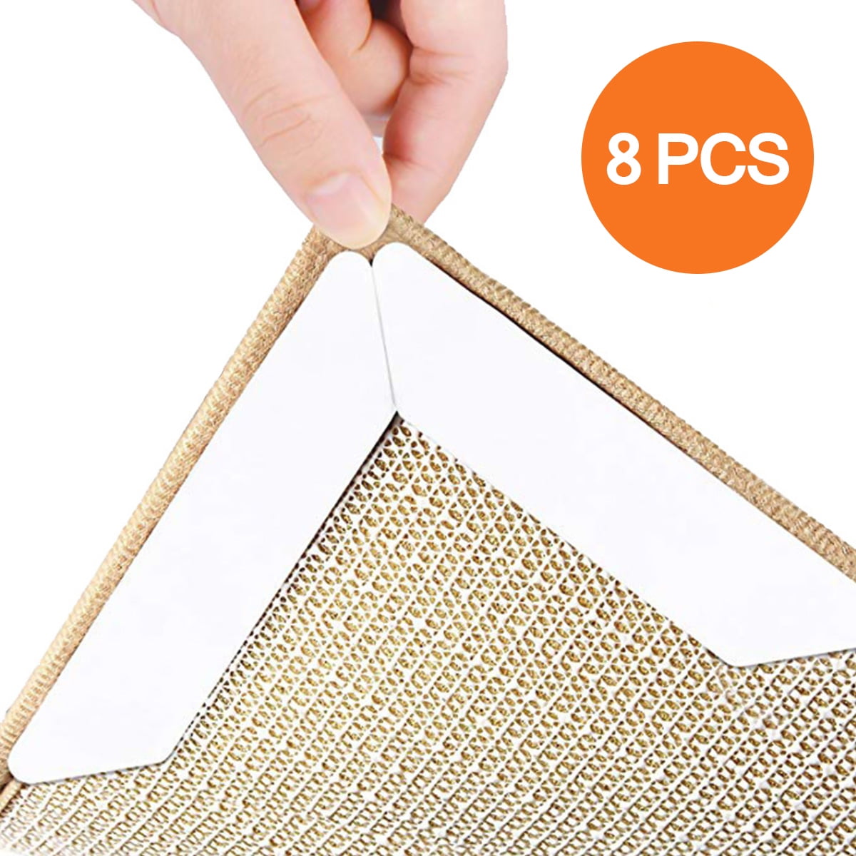 8 PCS Rug Gripper Tape Pads Anti Slip Non Skid Carpet Corners Easily