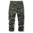 thumbnail image 2 of Men's Camo Multi-Pocket Cargo Pants, Ripstop Tactical Camouflage Work Pants Casual Outdoor Hiking Straight Fit Utility Trousers, 2 of 9