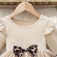 thumbnail image 6 of Toddler Girl Clothes Bowknot Ruffle Sleeve Top Floral Allover Pants Cute School Casual Fall Winter Outfit Set 3t 4t 5t 6t 7t 8t Little Girls Winter Outfits5-6 Years,Beige, 6 of 9