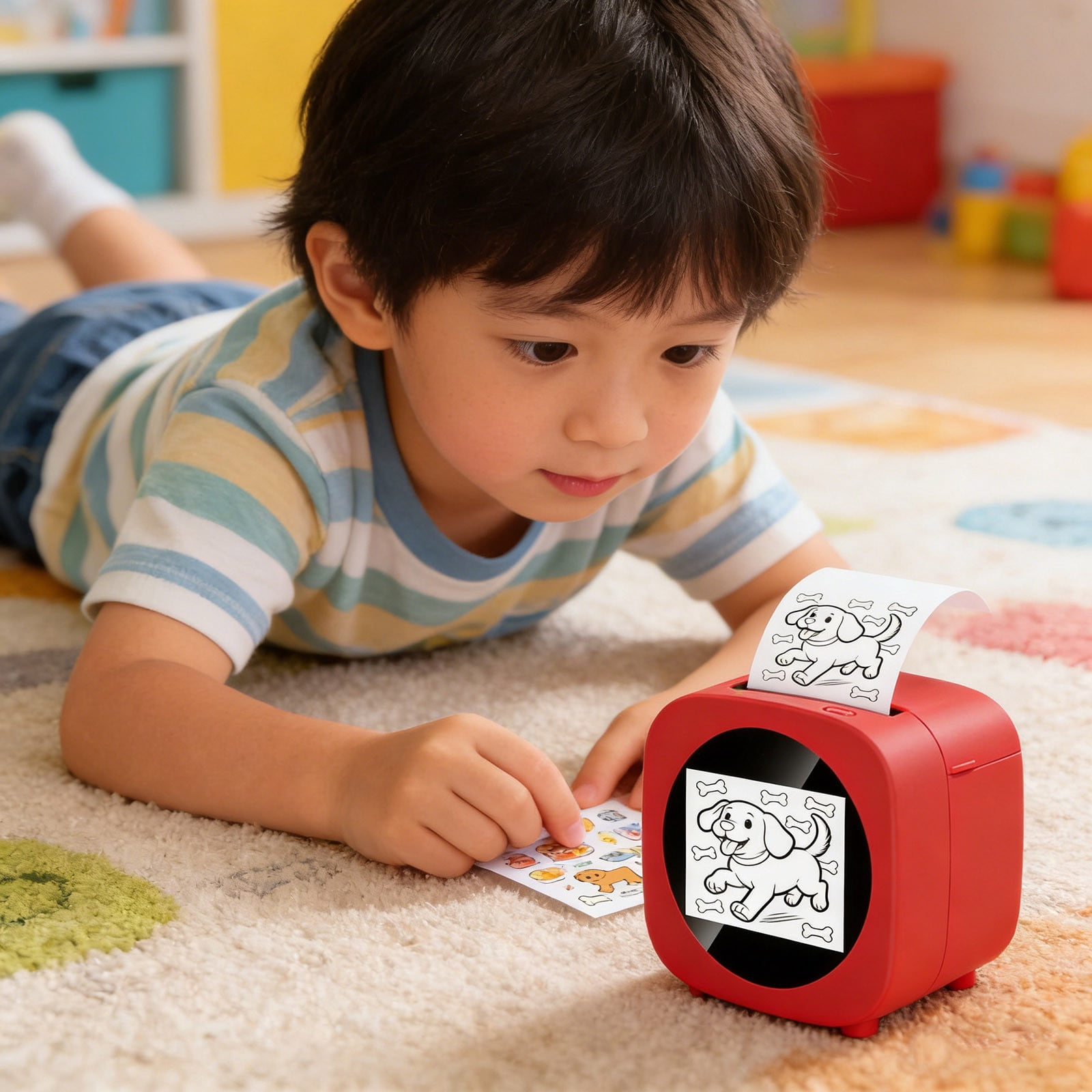 Mini Sticker Printer, Portable Thermal Printer, WiFi Connection, Voice-Activated Photo Printer, for Notes, Photos