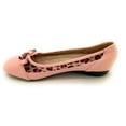 thumbnail image 5 of Women’s Ballerina Flats with Leopard Print Trim and Bow – Low Wedge Slip-On Dress Flats with Cushioned Insole – Comfortable Casual Everyday Shoes for Work or Evening Wear, 5 of 5