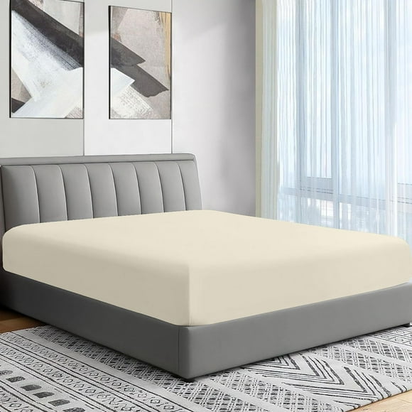 ERDS-Cot Fitted Sheet 30" x 75" - Cot Size Mattress Sheet Fitted with Narrow Twin/Camp Bunk/RVs Bunk/Army Cots/Guest Beds/Trifold Mattress - Super Soft Camper RV Bunk Fitted Bed Sheet (Ivory)