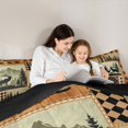 thumbnail image 4 of Castle Fairy Rustic Wood Patchwork Deer Full Size Comforter Sets 3-Piece,Pine Cone Paw Plaid Birch Bedding Comforter Set,Tan Cream Brown,Black Reversible,1 Comforter and 2 Pillowcases, 4 of 6