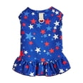 thumbnail image 2 of erdimoy Patriotic 4th of July Dog Dress, Red White Blue Star & Stripes Pet Outfit with Leash Ring for Small Dogs (Chihuahua, Yorkie, Teddy), 2 of 6