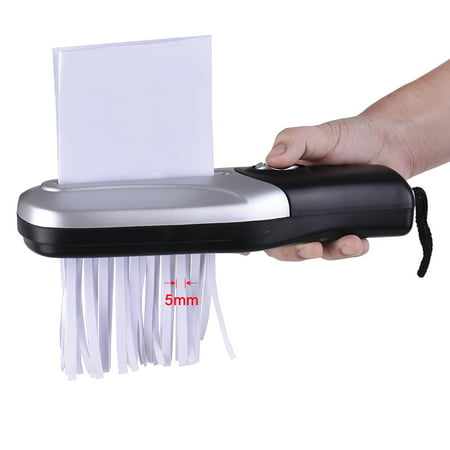 Portable Handheld Paper Shredder Cutter A6 Folded A4 Strip Cut USB/Batteries Operated Cutting Machine