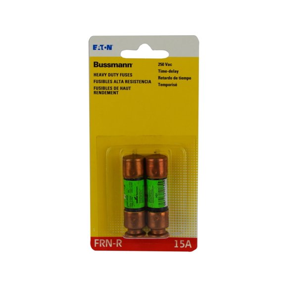 Fusibles Bussmann BP/FRN-R-15, 15 A, con retardo temporal, 250 V, paquete de 2