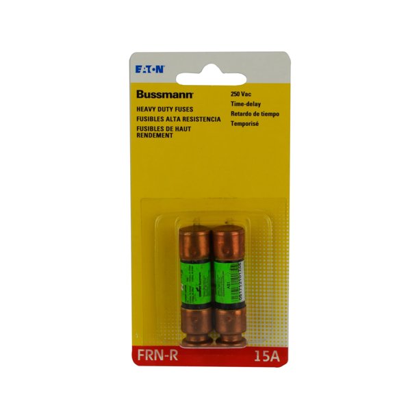 Fusibles Bussmann BP/FRN-R-15, 15 A, con retardo temporal, 250 V, paquete de 2