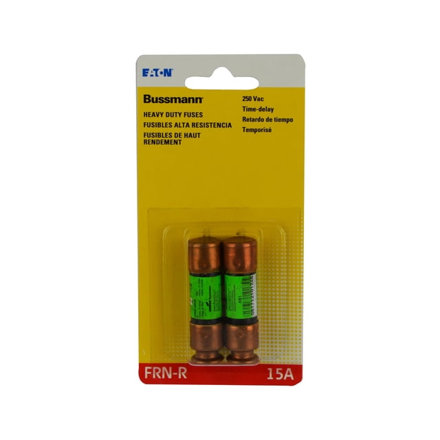Fusibles Bussmann BP/FRN-R-15, 15 A, con retardo temporal, 250 V, paquete de 2