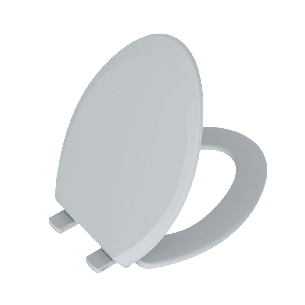 Mainstays Plastic Elongated Toilet Seat with Easy off in Rich Grey