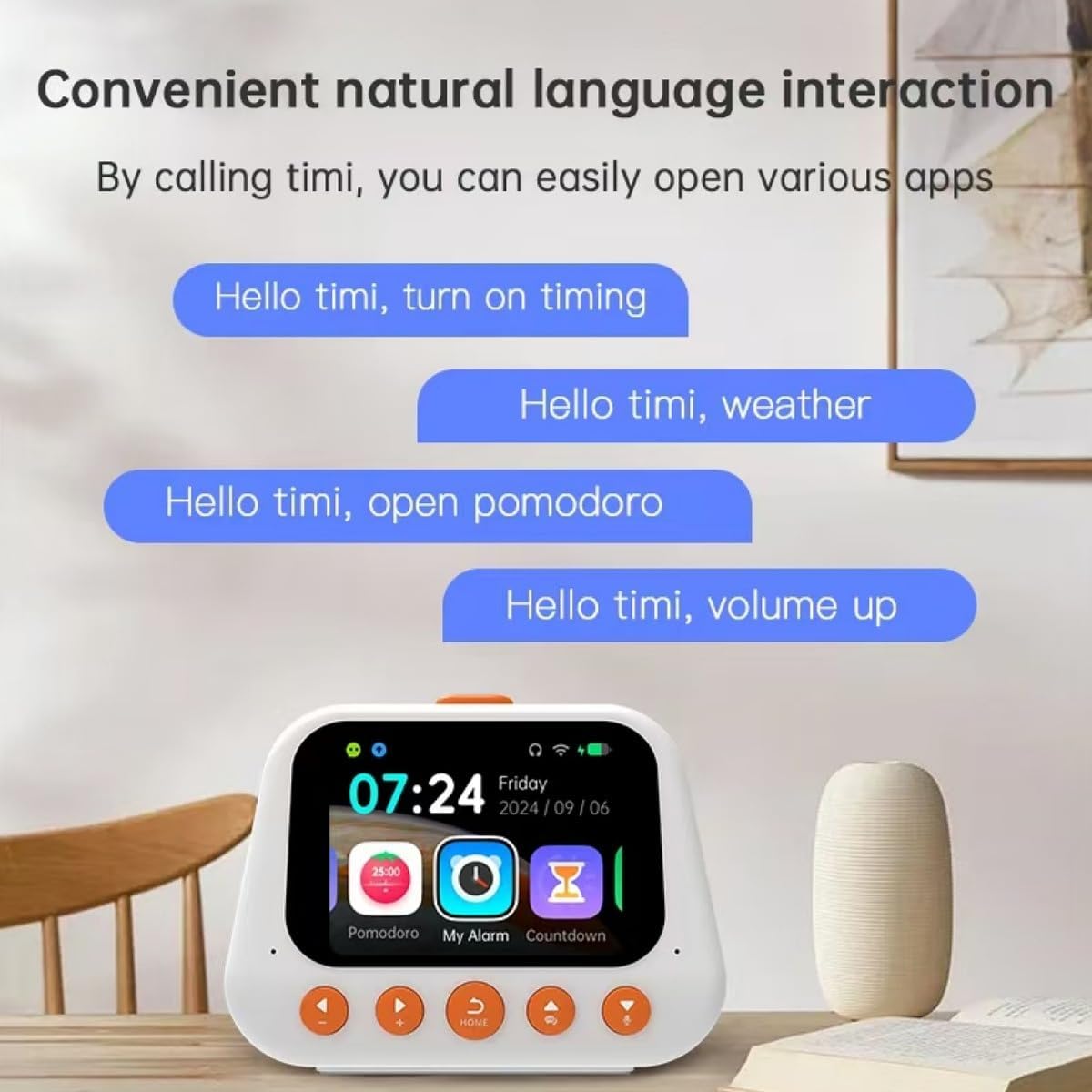 AI Smart Alarm Clock for Kids with AI Assistant, Solution, Weather, 50 Alarm Settings, Multifunctional Voice Dialogue Machine, Time Management Self-Disciplined, Birthday Gift for Girls Boys