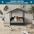 thumbnail image 3 of BOSSIN Wicker Dog House with Cushion for Small/Medium Dogs,Outdoor Indoor dog house with Canopy for Deck,Patio,Yard, 3 of 8