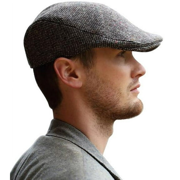 Hanna Hats Donegal Touring Flat Cap 100% Wool Tweed Men's Driving Cap Made in Ireland