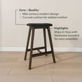 thumbnail image 3 of Beryl Upholstered Counter Height Stool (24in), Walnut/Black PU Leather, 3 of 11