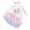 Pink, variant on Coerni Baby Girls Ruffle 𝐎nesie Bodysuit Tutu Skirt Set Bow Headband 3 Piece Valentines Day Outfits New Born Cotton Birthday Romper