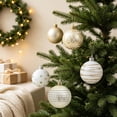 thumbnail image 7 of 16-Piece Christmas Ball Ornaments Set, Christmas Tree Ornaments, Electroplated Plastic Baubles with Hanging Loops for Tree Wreath Home Holiday Decor(White+Yellow), 7 of 7
