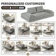 thumbnail image 5 of Miniyam Convertible Modular Floor Sofa Bed, Chenille Floor Couch with Backrest for Living Room, Light Gray, 5 of 9