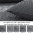 thumbnail image 6 of Exclusivo Mezcla Gray King Quilt Set, Weave Pattern Ultrasonic Lightweight Bedspreads, Soft Coverlets Bedding Set with Pillow Shams, 6 of 6