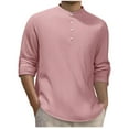 thumbnail image 1 of Dagugfen Plus Size Shirts for Men Striped Long Sleeve Button V Neck Slim Lightweight Casual Work Tops, 1 of 6
