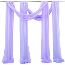 Summercome Purple Sheer Window Scarf, 2 Pcs Purple Sheer Window Scarf Curtains Valance, 216 inches Extra Long, Soft Textured Bed Canopy Scarf Curtains, Idea for Wedding Party Event Designs/Home Decor