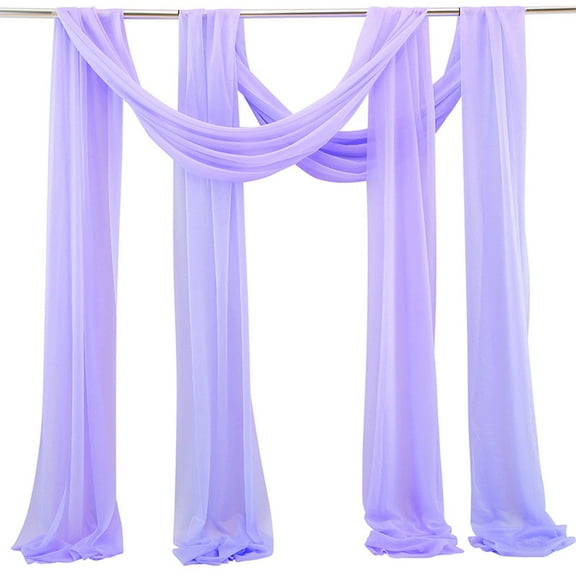 Summercome Purple Sheer Window Scarf, 2 Pcs Purple Sheer Window Scarf Curtains Valance, 216 inches Extra Long, Soft Textured Bed Canopy Scarf Curtains, Idea for Wedding Party Event Designs/Home Decor