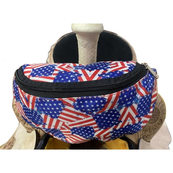 Showman American Flag Insulated Nylon Saddle Pouch