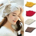 thumbnail image 3 of Anvazise Women's Winter Knit Crochet Braided Cat Ears Beret Beanie Ski Knitted Hat Cap, 3 of 13