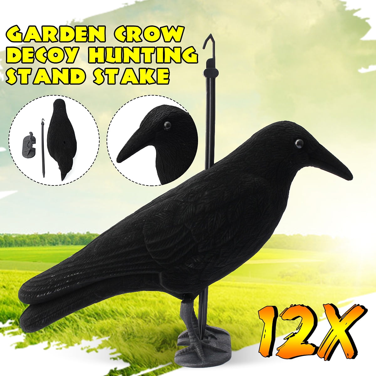 Black Raven Yard Stake Black Raven Yard Stake