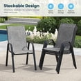 thumbnail image 5 of DIFY 9-Piece Patio Dining Set for 8, 53" Metal Round Table with 8 Stackable Chairs, Dark Gray&Gray, 5 of 8