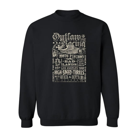 Outlaw Racing Vintage Poster. Sweatshirt Men -Image by Shutterstock, Male 5X-Large